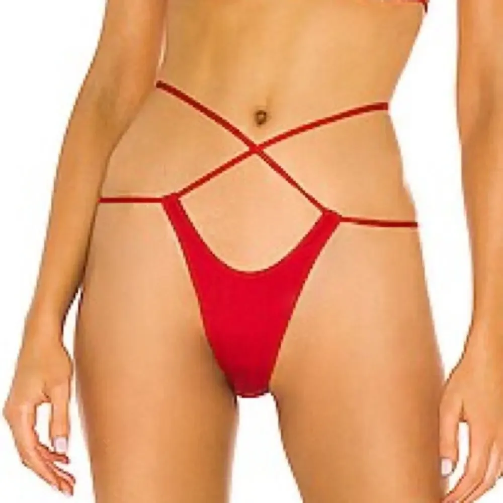 New! REVOLVE $120 Monica Hansen Havana style 99R Bikini Bottom in Red  Small NWT